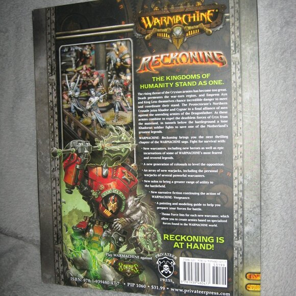 Warmachine RPG Softcover Book Reckoning 2409A6 - Picture 2 of 9